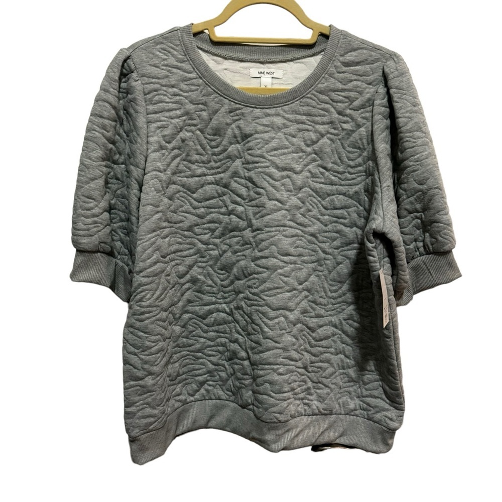 Nine West - puffy short sleeve sweatshirt - size Xl - NWT - Grey